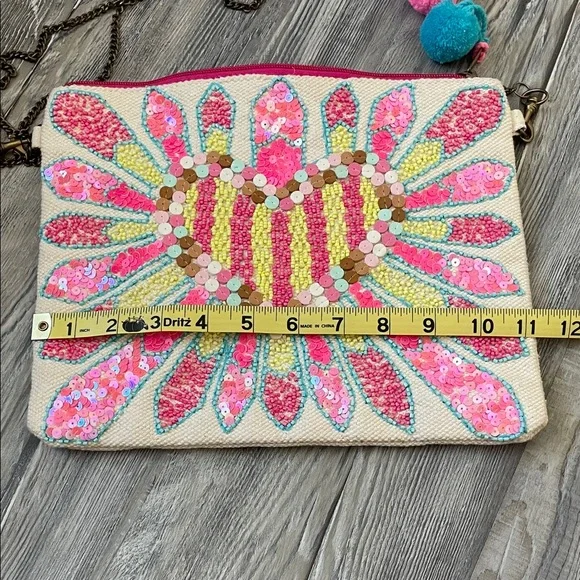 Katydid Multicolor Heart Sequin Clutch - Picture 4 of 5